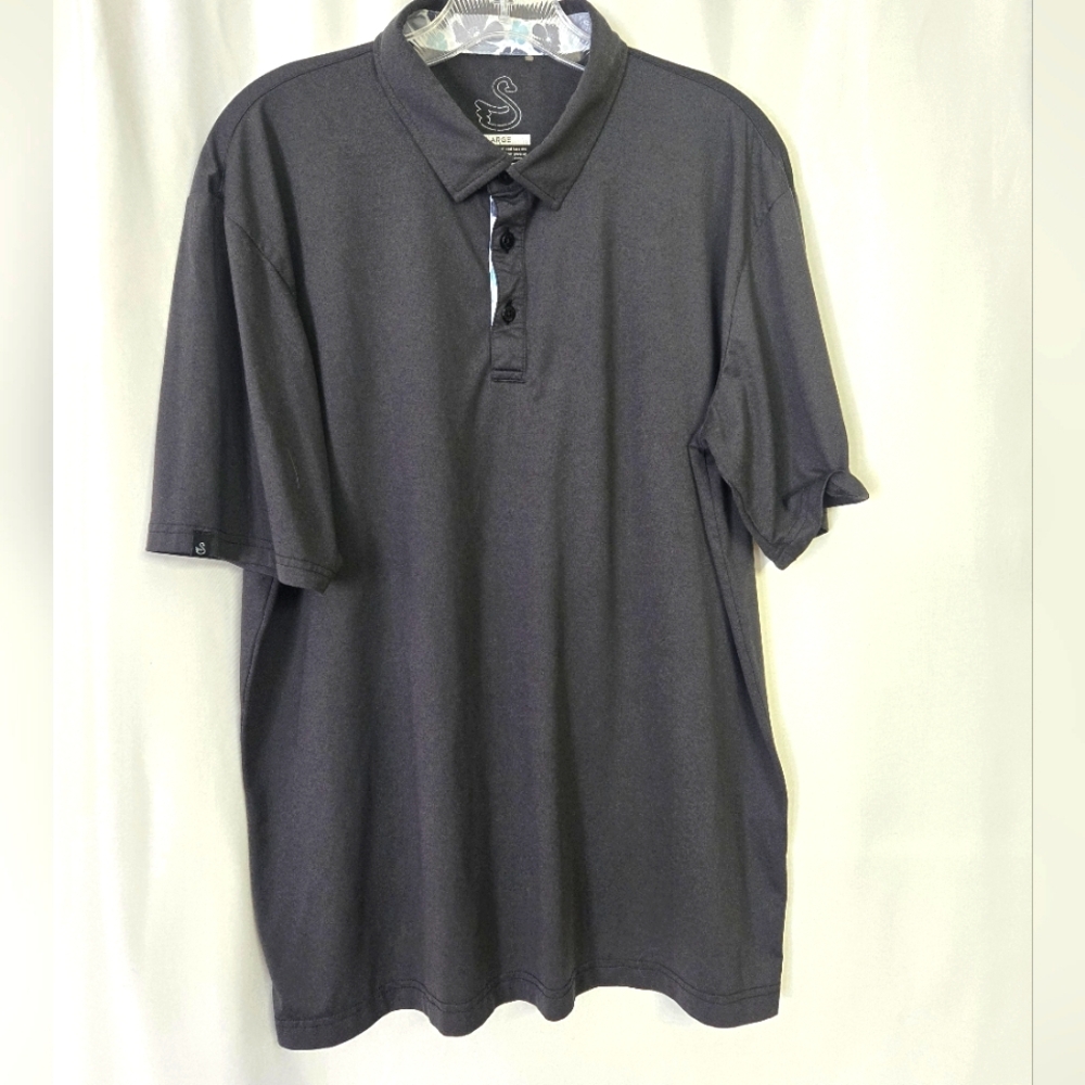 Men's Dark Gray Polo Shirt - Performance Short Sleeve
